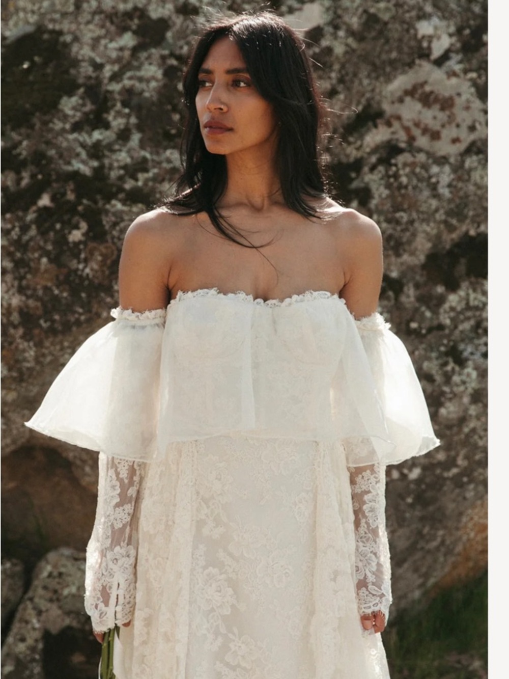 Daughters of Simone Emmaline gown with matching organza overskirt.